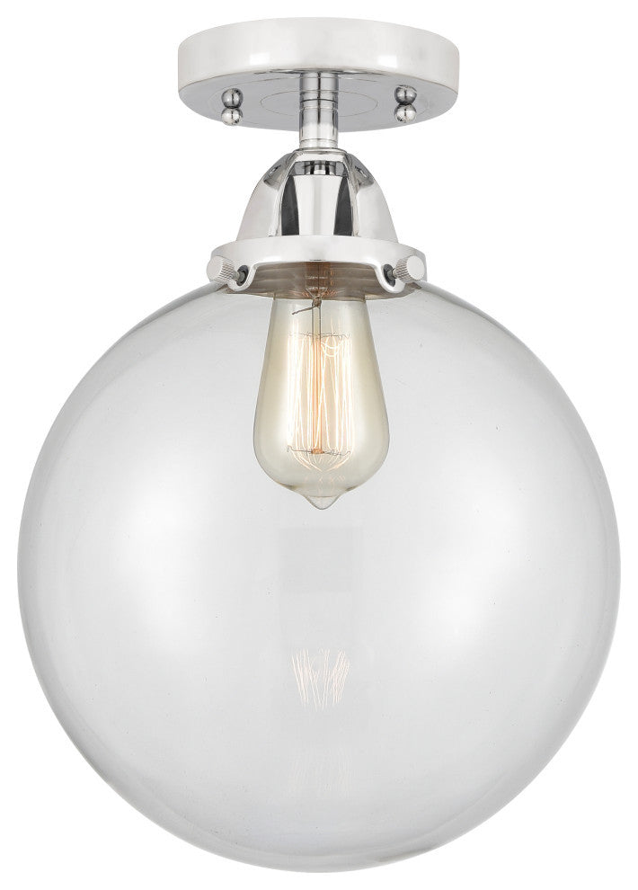 Beacon Semi-Flush Mount, Polished Chrome, Clear, Clear