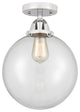 Beacon Semi-Flush Mount, Polished Chrome, Clear, Clear
