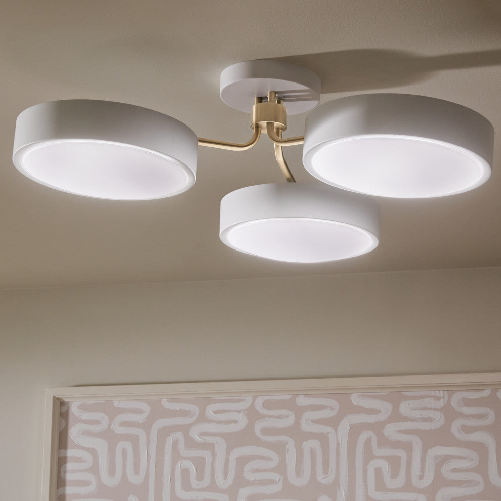 Sago 3 Light Semi Flush Light, White