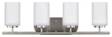 Oslo 4-Light Wall/Bath, Brushed Nickel
