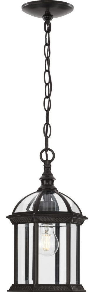 Dillard Collection 13-5/8" 1-Light Antique Bronze Outdoor Hanging Lantern