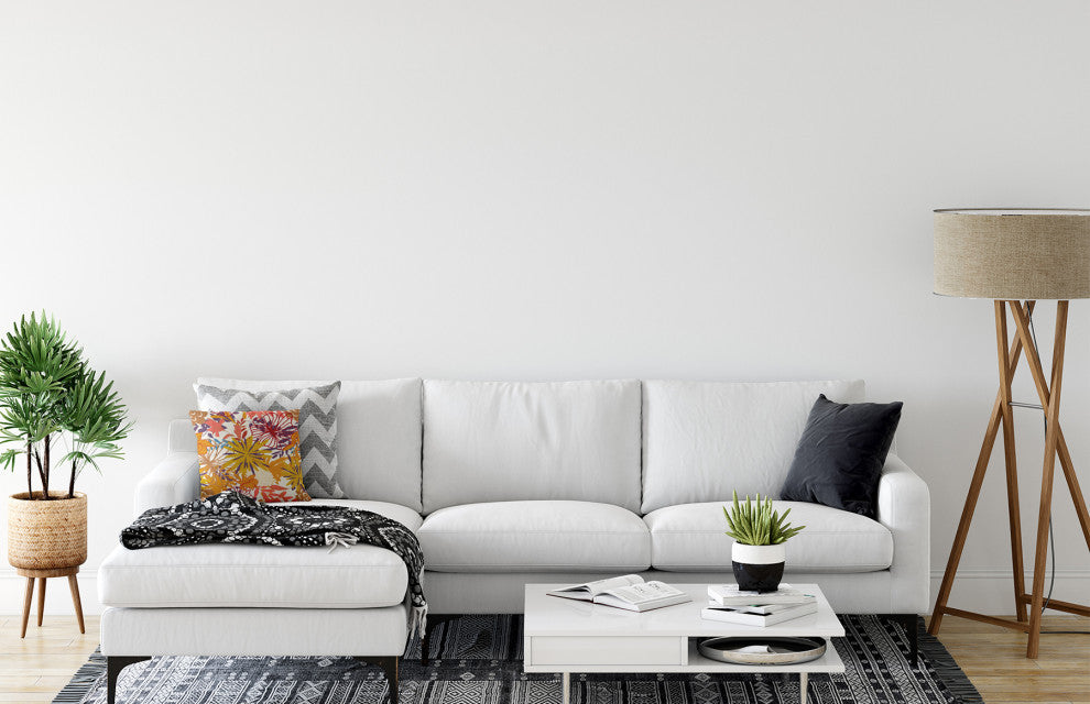 Jumble Floral Accent Pillow, Mustard, 26"x26"