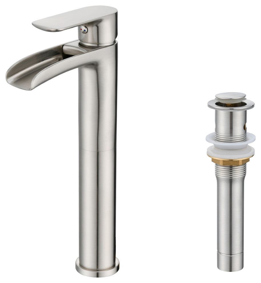 Single Hole Bathroom Faucet With Drain Assembly, Brushed Nickel