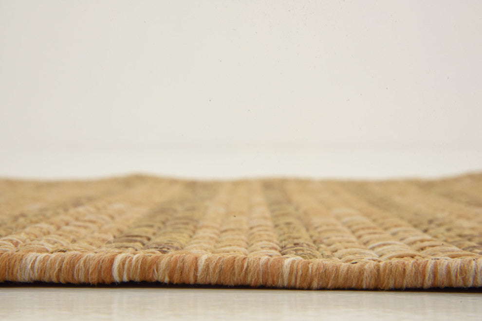 Rug Unique Loom Outdoor Border Light Brown Runner 2' 2 x 6' 0