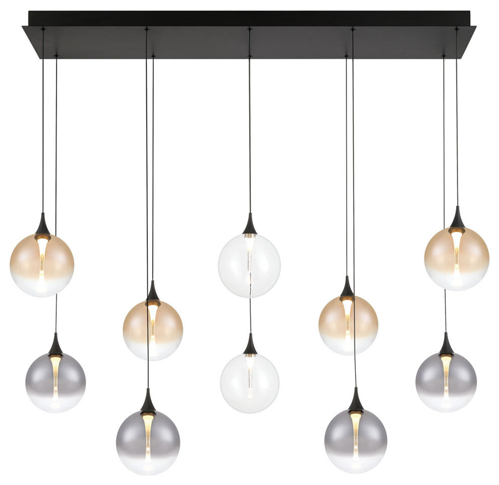 Iissa 10L 47" Black Mix Chandelier