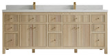 Sonoma Oak 84 Double Sink Bath Vanity with 2" Carrara Quartz