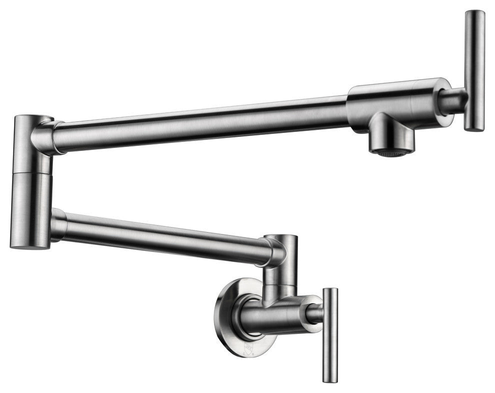 Braccia Series 24" Wall Mounted Pot Filler, Brushed Nickel