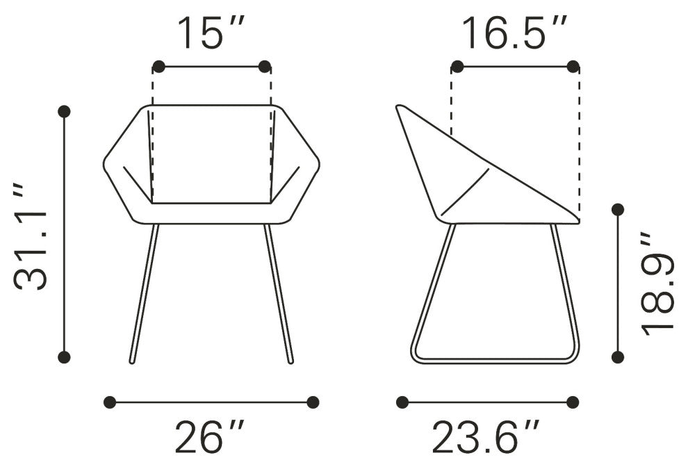 Dining Chair, Set of 2, Faux Vinyl Leather, Steel, Black, Kitchen Cafe Bistro