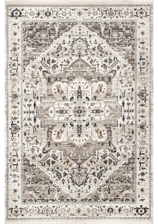 Nuloom Oliveira Floral Medallion Fringe Rug, Beige 12' x 15' 9"