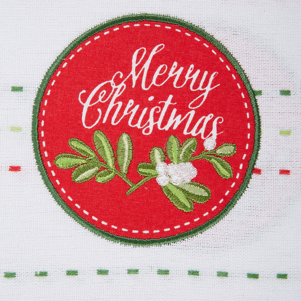 Merry Christmas Embroidered Dishtowel