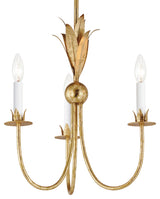 Maxim 2883 Paloma 3 Light 16"W Taper Candle Multi Light Pendant - Gold Leaf