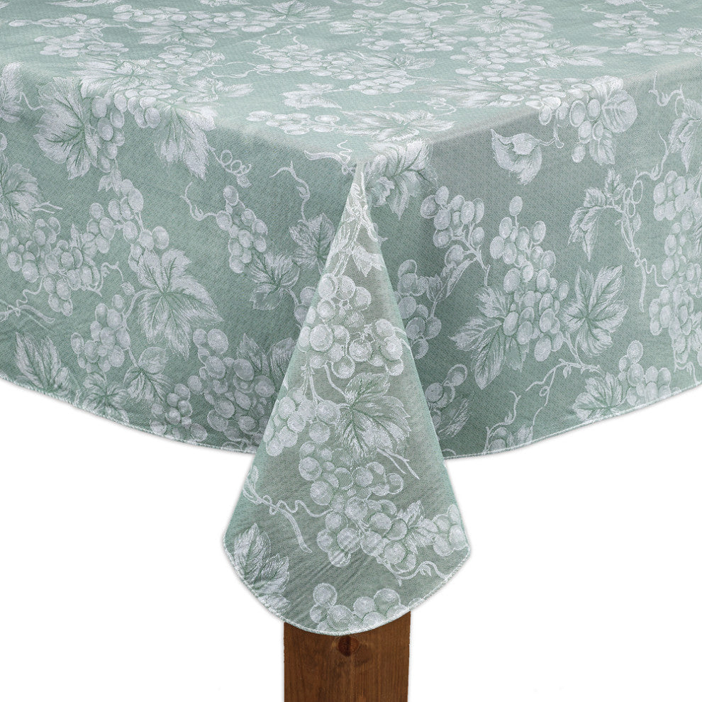 Grapevine 100% Vinyl Tablecloth, Sage, 70" Round