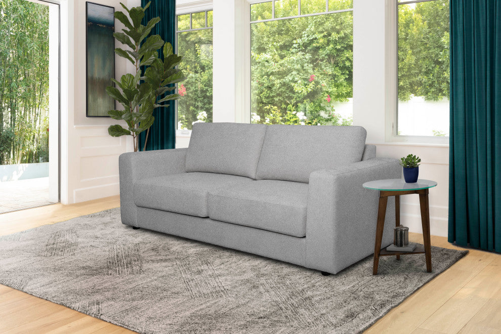 Elizabeth Stain-Resistant Fabric Sofa, Light Gray