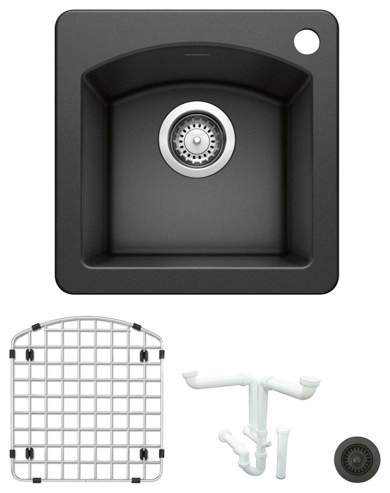 Blanco KA-440205 Diamond 15" Dual Mount Single Basin Granite - Anthracite
