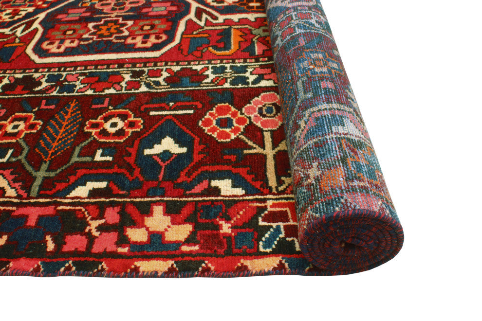 Fine Vintage Bakhtiari Nikolas Red/Eggplant Rug, 8'11 x 11'7
