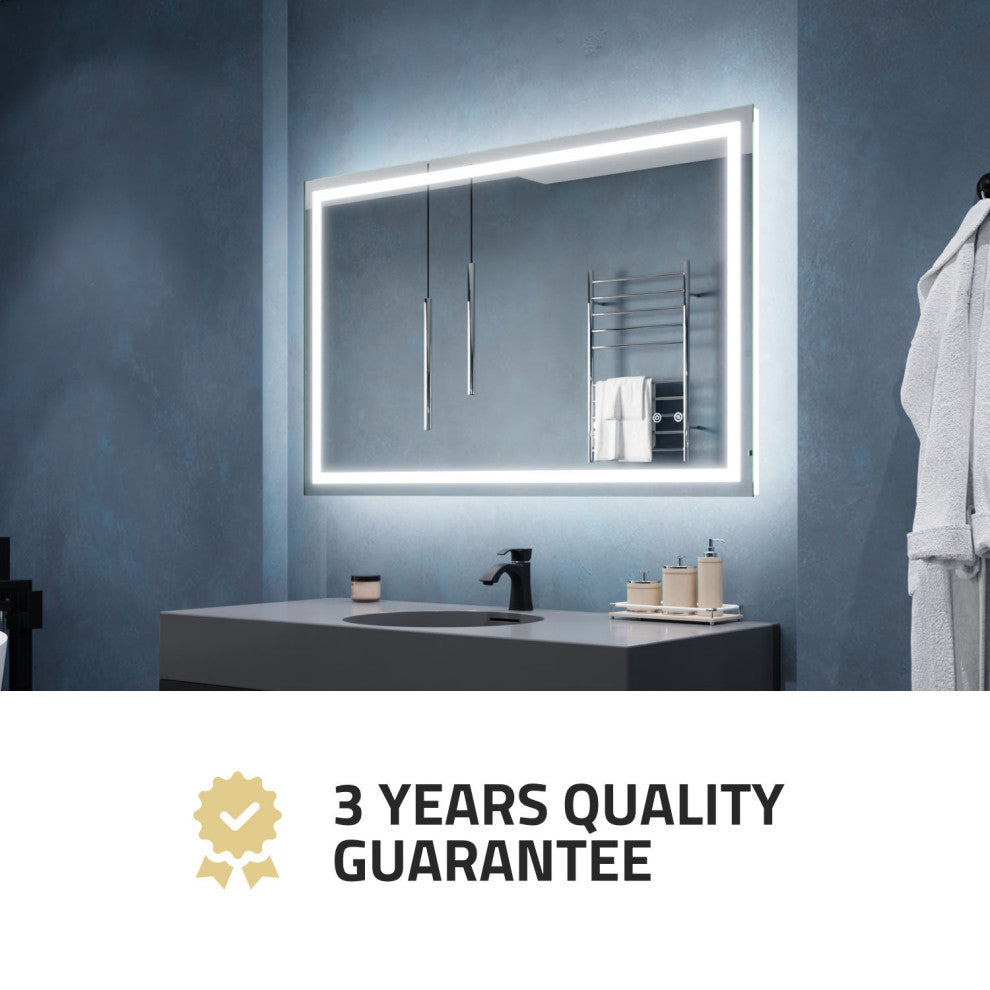ANZZI 30" x 48" Frameless LED Front/Back Light Bathroom Mirror WithDefogger