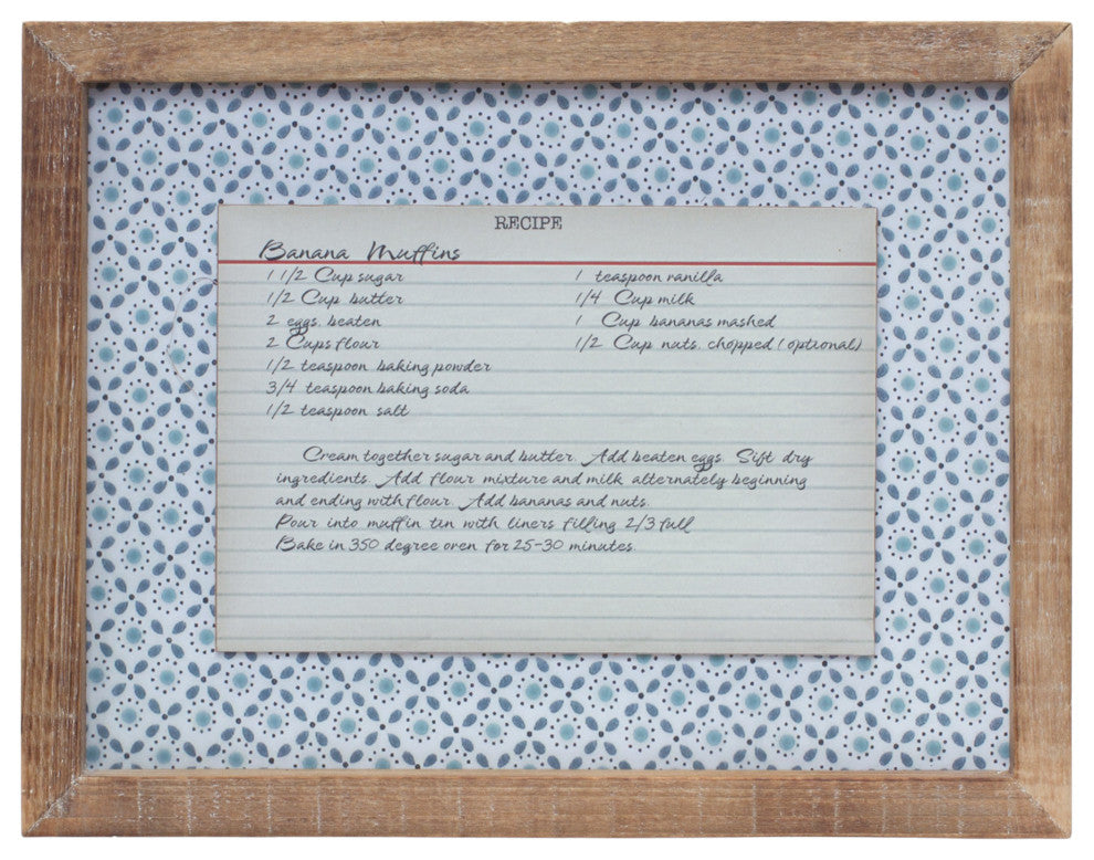 Framed Recipe Card, 4-Piece Set