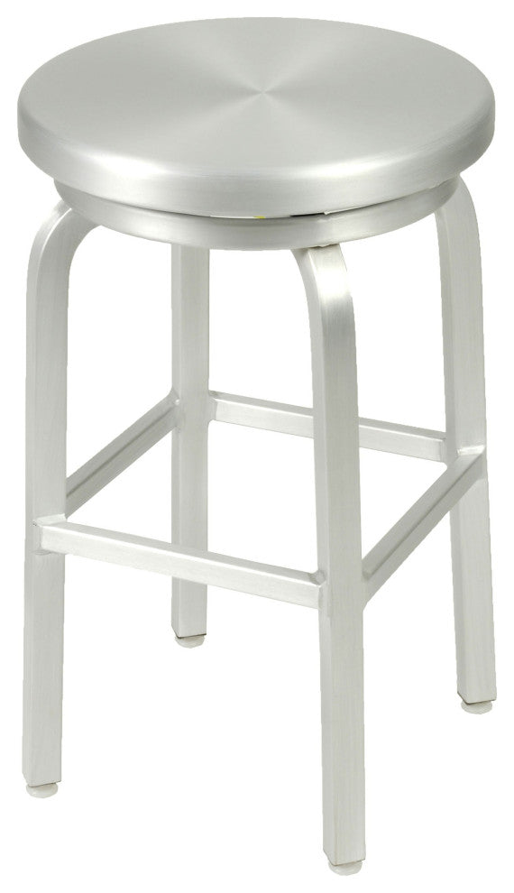 Miller-C Swivel 24" Counter Stool Matte Aluminum