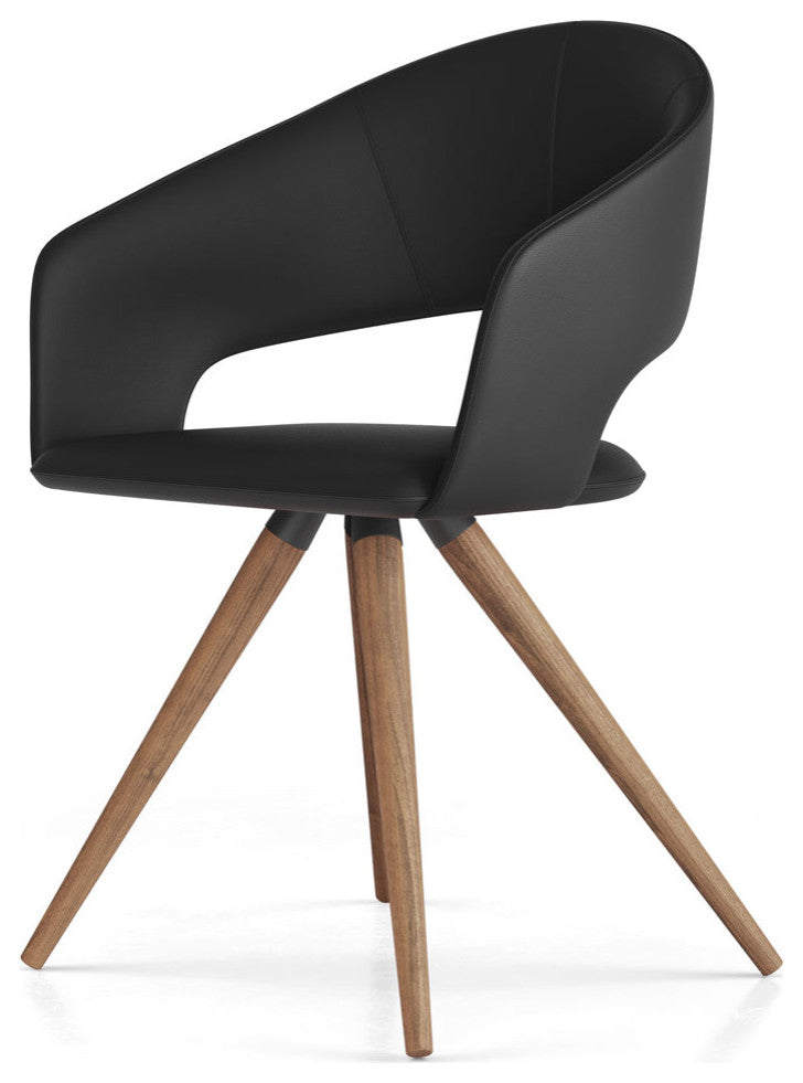 Icarus Dining Chair, Black Eco Leather