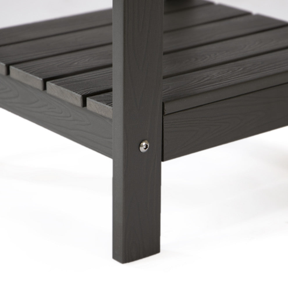 Inspired Home Daylan Outdoor Table, Weather Resistant, Charcoal Gray