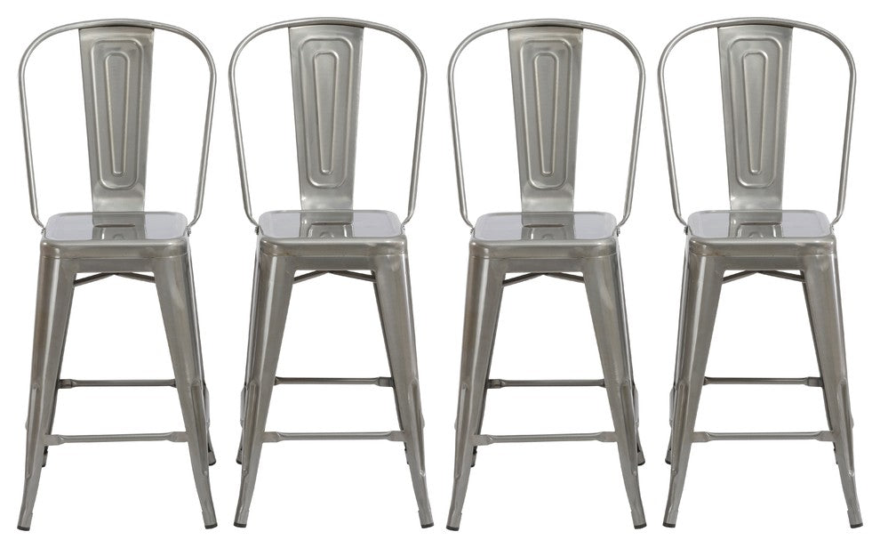 Tradd Metal Bistro Counter Stools, Set of 4, 24"