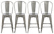 Tradd Metal Bistro Counter Stools, Set of 4, 24"