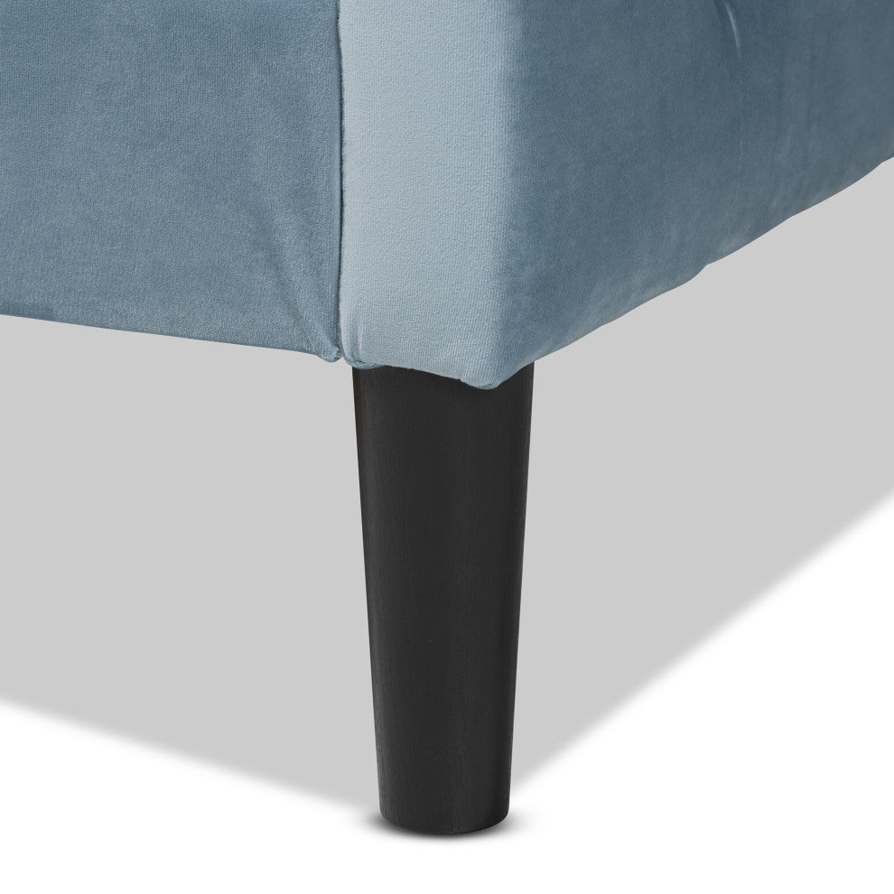 Lizaben Contemporary Velvet Fabric Upholstered Daybed, Twin, Light Blue