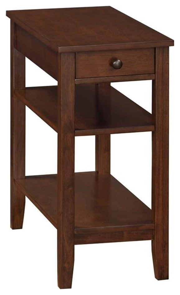 American Heritage One-Drawer End Table w/Charging Station in Espresso Wood
