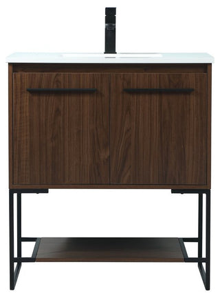 Sue 30" Single Bathroom Vanity, Walnut