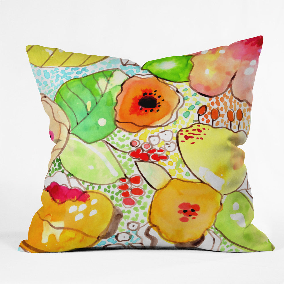 Deny Designs Cayenablanca Organic Flowers Outdoor Throw Pillow
