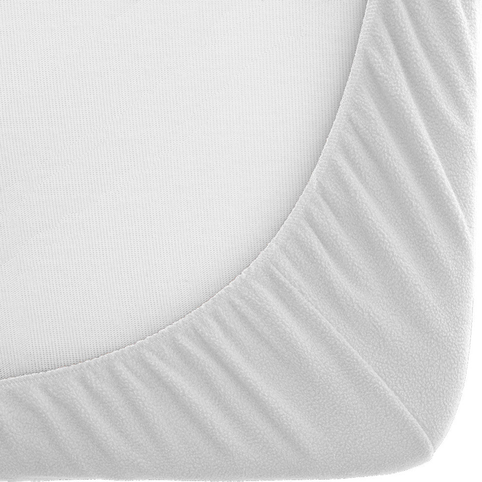 Bare Home Fleece Fitted Bottom Sheet Multi-Pack, White, Queen, Set of 5