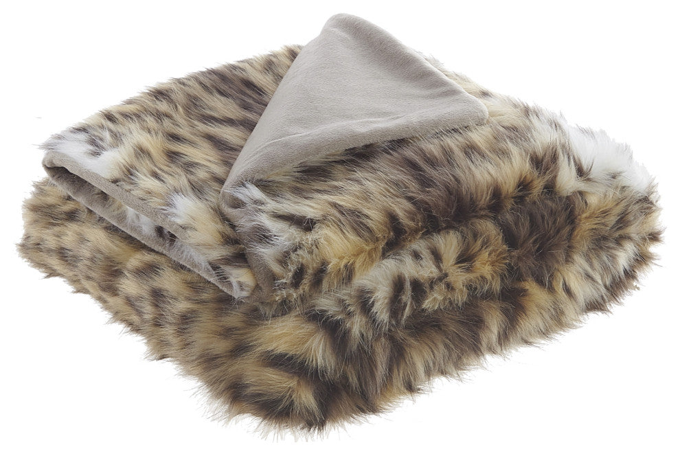 Inspired Home Jiselle Throw, Acrylic 50"x60", Faux Leopard