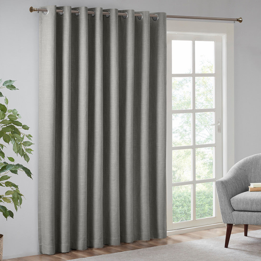 SunSmart Maya Printed Heathered Blackout Window Patio Panel, Grey