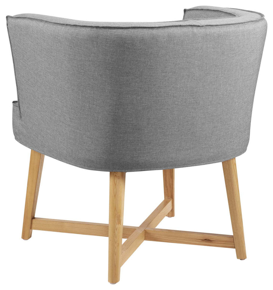 Accent Chair, Set of 2, Fabric, Wood, Gray, Modern, Lounge Hospitality