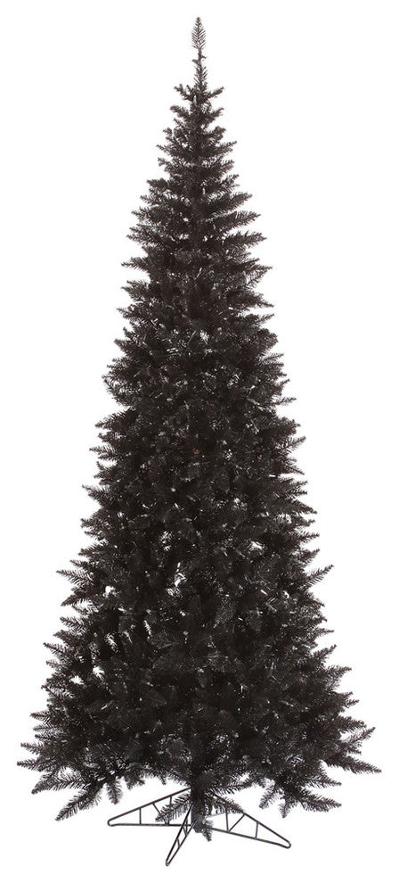 Vickerman Fir Tree With Metal Stand, Tree: Black, 9', Unlit