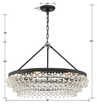 CRYSTORAMA Calypso 6 Light Matte Black Chandelier