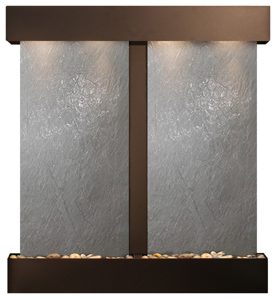 Aspen Falls Water Fountain, Black Featherstone, Blackened Copper, Square