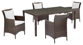 Conduit 5 Piece Outdoor Patio Wicker Rattan Set