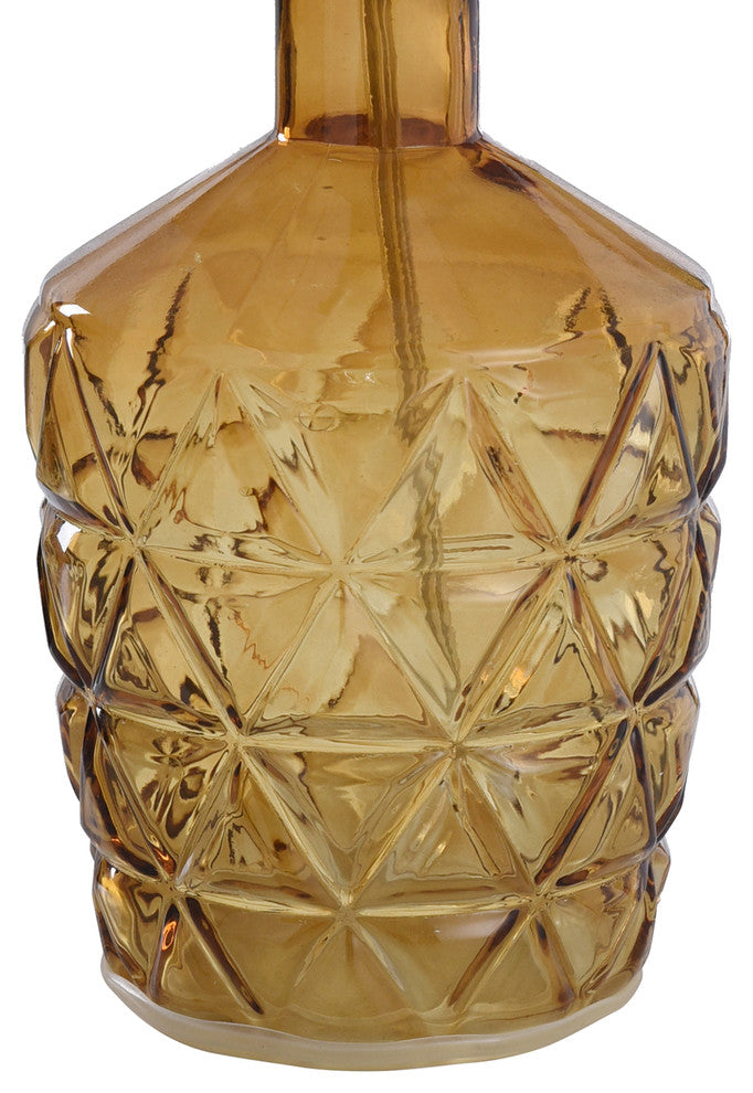 Textured Glass Accent Lamp With an Open Bottom Design, Sunset Amber