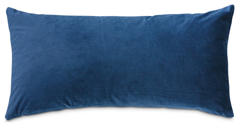 Blue My Mind Larkin 13"x24" Velvet Oblong Pillow, Set of 2, Sapphire