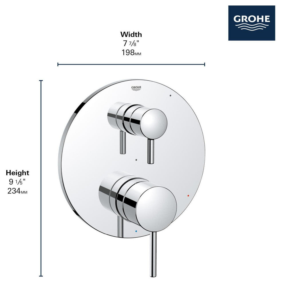 Grohe 29 423 Timeless Two Function Pressure Balanced Valve Trim - Brushed Cool