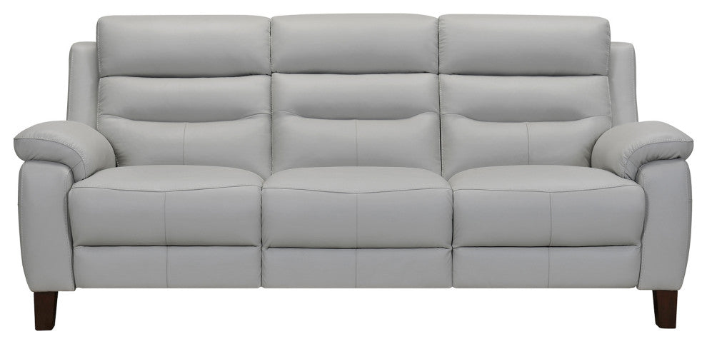 Hayward 82" Dove Gray Genuine Leather Power Reclining Sofa