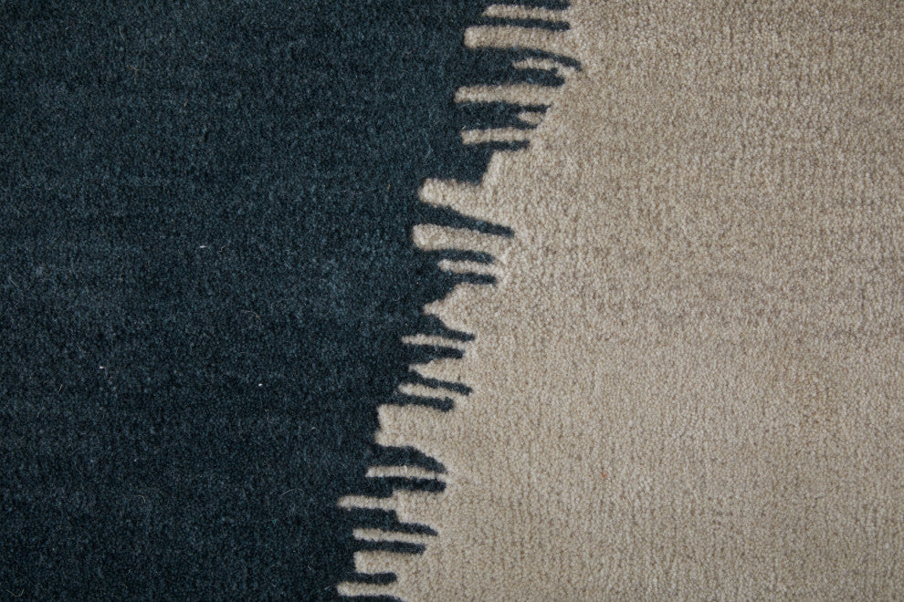 Katya 8990F Modern/Casual/Industrial Area Rug, Taupe/Blue, 9'x12'