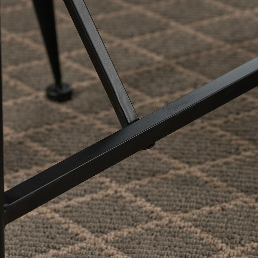 GDF Studio Emily Industrial Acacia End Tables With Black Accents, Set of 2