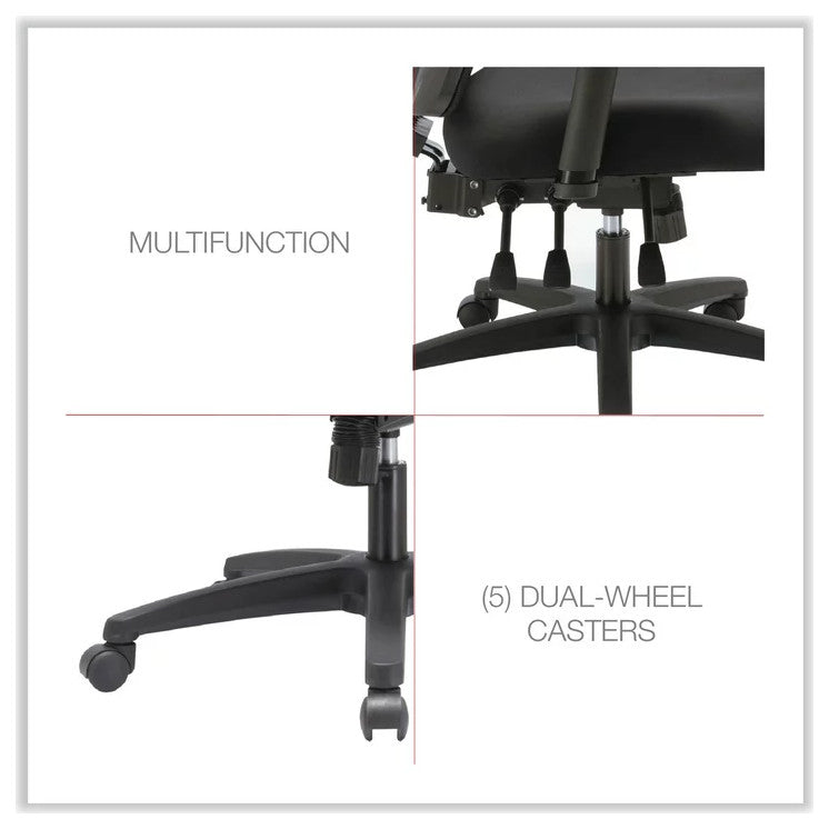 Multifunctional Office Chair, Contoured Seat With Comfortable Mesh Back, Black