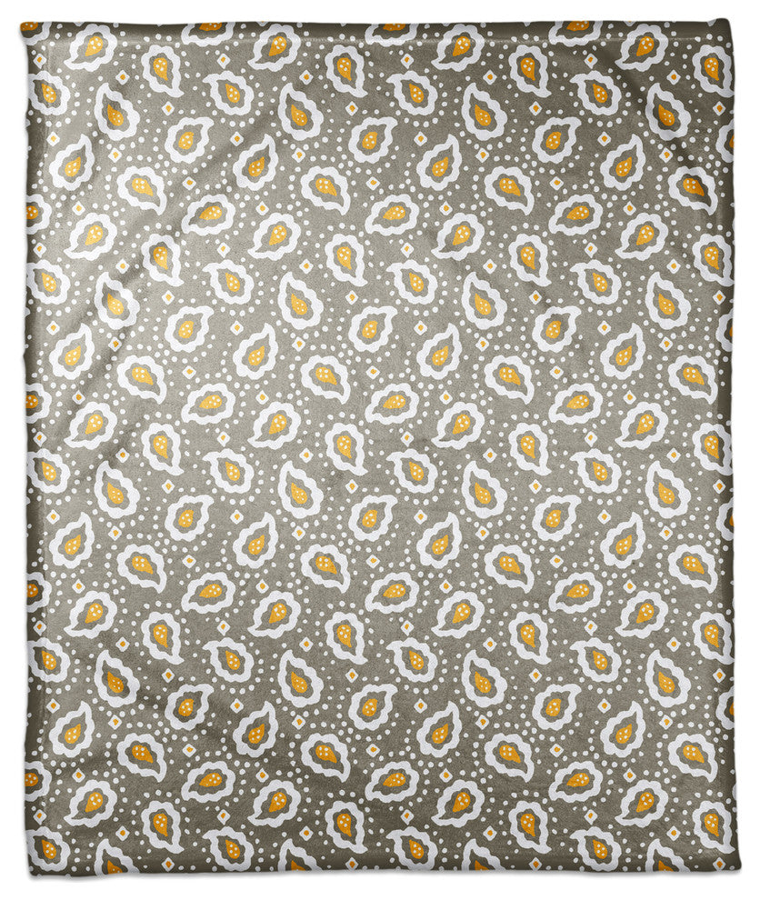 Paisley Pattern in Tan Fleece Blanket