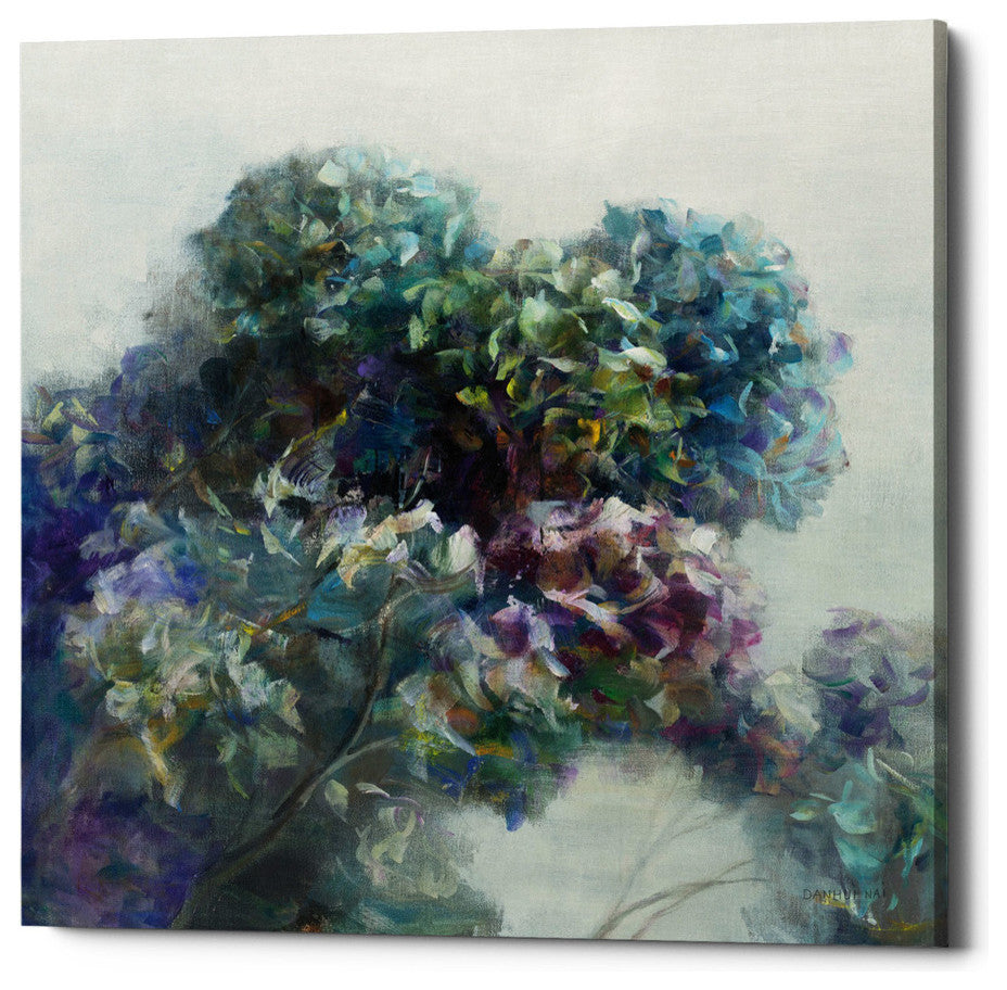 Epic Graffiti "Abstract Hydrangea" by Danhui Nai Giclee Canvas Art, 18"x18"