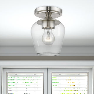 Willow 1 Light Brushed Nickel Flush Mount