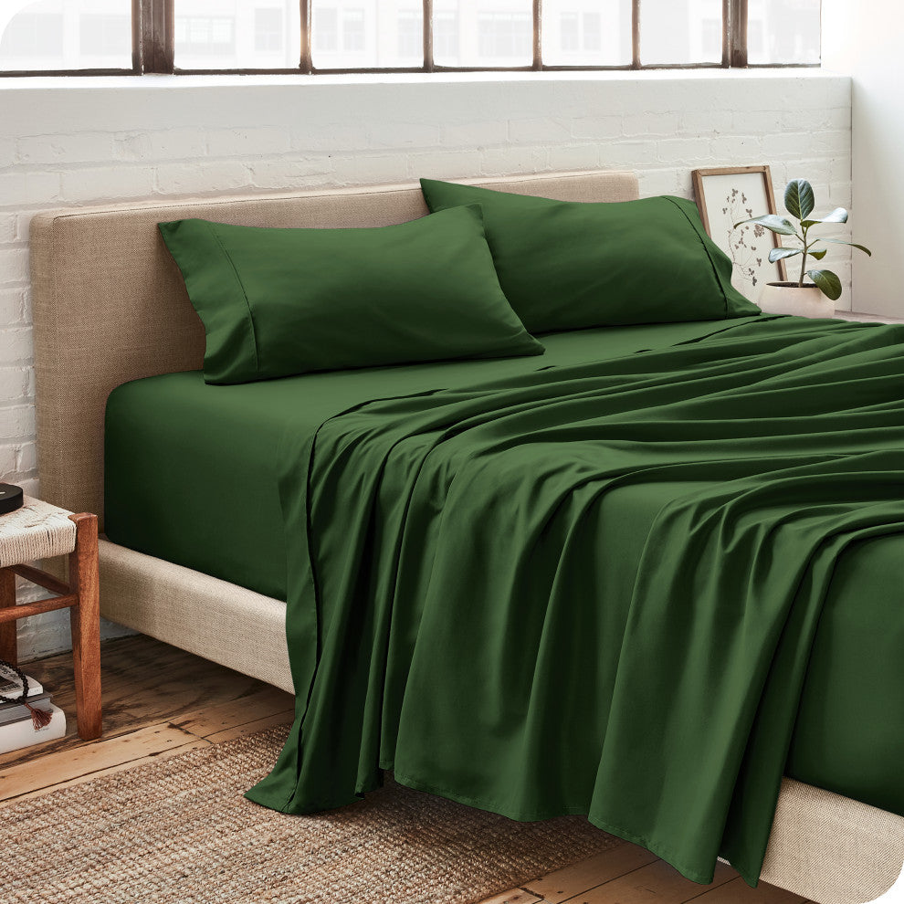 Bare Home 1800 Microfiber Sheet Set, Forest Green, Queen