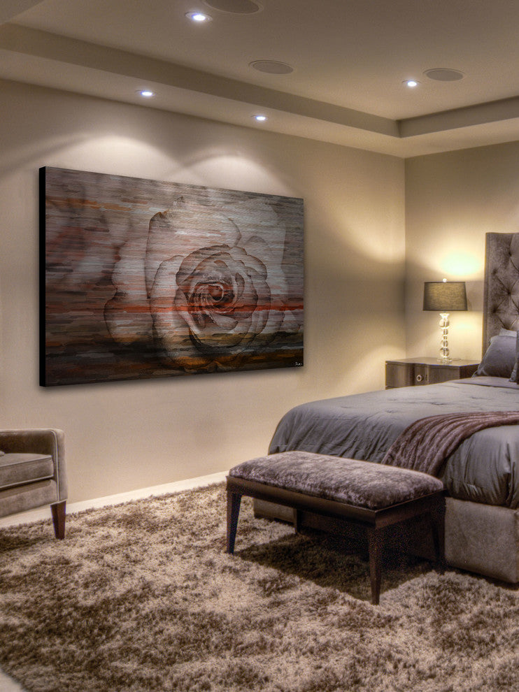 "Sleeping Rose" UV Ink Print on Brushed  Aluminum, 36"x24"